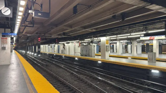 Empty railway platforms
