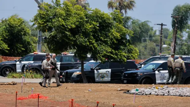 Police respond to reports of an active shooter at an Islamic centre in San Diego, California