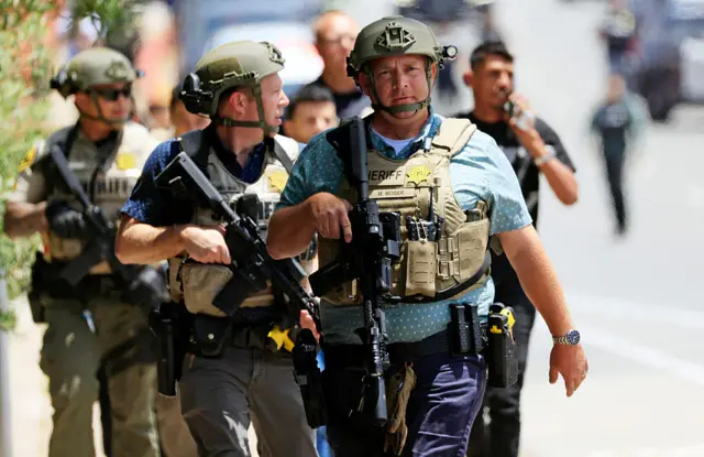 Heavily-armed police