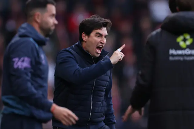 Andoni Iraola the head coach / manager of Bournemouth reacts