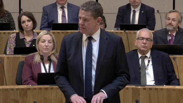 Rhun ap Iorwerth speaks in the Senedd