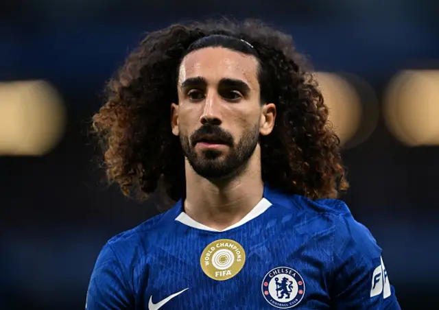 Marc Cucurella of Chelsea looks on