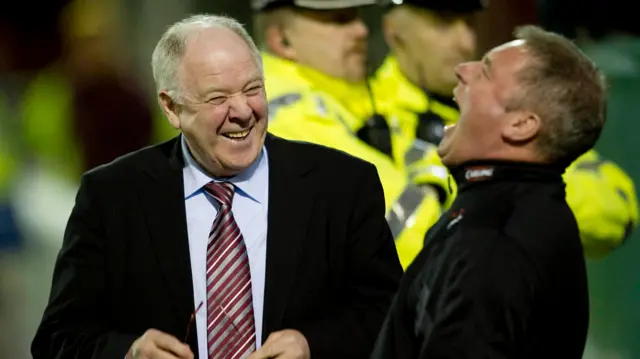 Craig Brown and Ally McCoist laugh