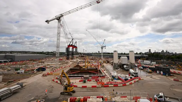 The HS2 High-Speed railway construction site at Old Oak Common in London, UK, on Thursday, May 29, 2025