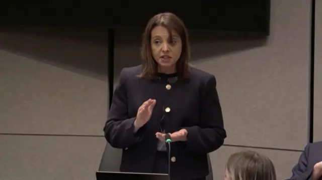 Shavanah Taj speaks in the Senedd