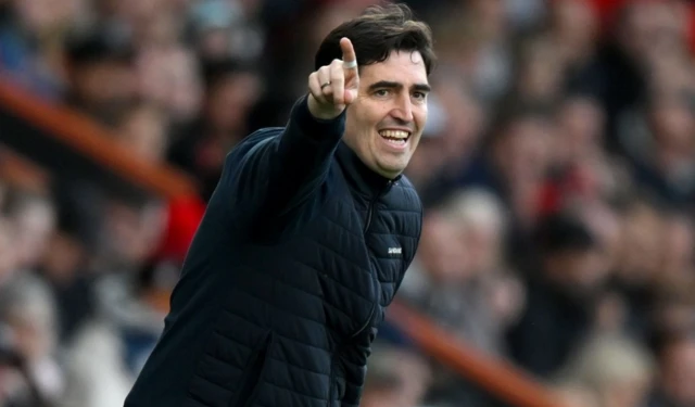 Andoni Iraola looks on