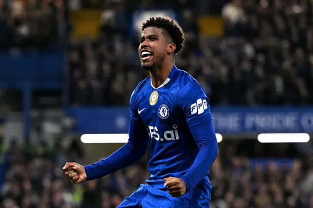Andrey Santos of Chelsea celebrates