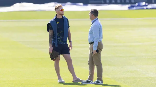 Ben Stokes on the outfield at Lord's