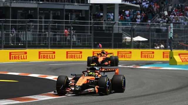 Lando Norris ahead of Oscar Piastri