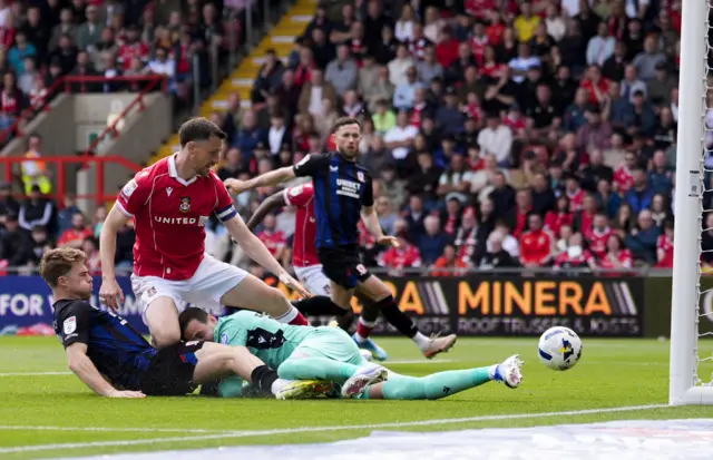 Tommy Conway scores for Middlesbrough at Wrexham