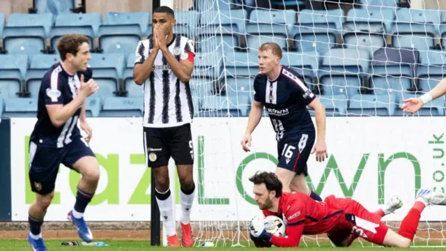 St Mirren's Mikael Mandron is left disappointed