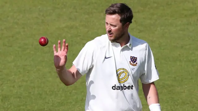 Ollie Robinson catches the ball