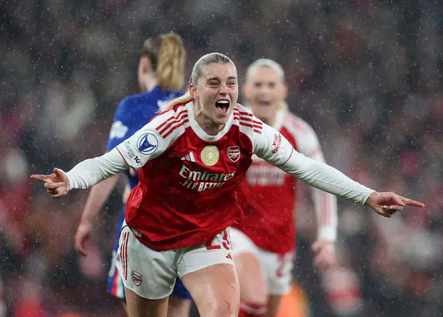 Russo celebrates scoring against Chelsea in the quarter-finals
