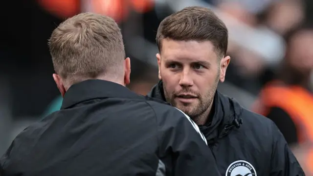 Fabian Hurzeler greets Eddie Howe