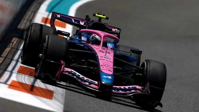 Colapinto driving during practice ahead of the Miami Grand Prix