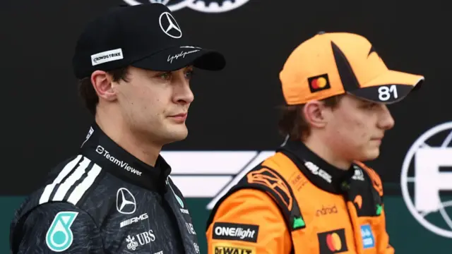 George Russell and Oscar Pastry after qualifying at the 2026 Japan Grand Prix