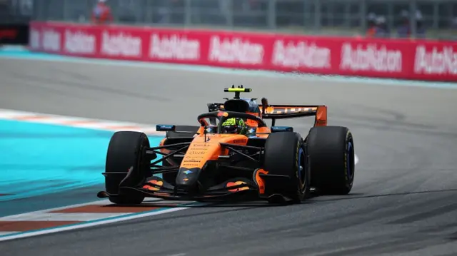 Lando Norris during the Miami sprint race 2026