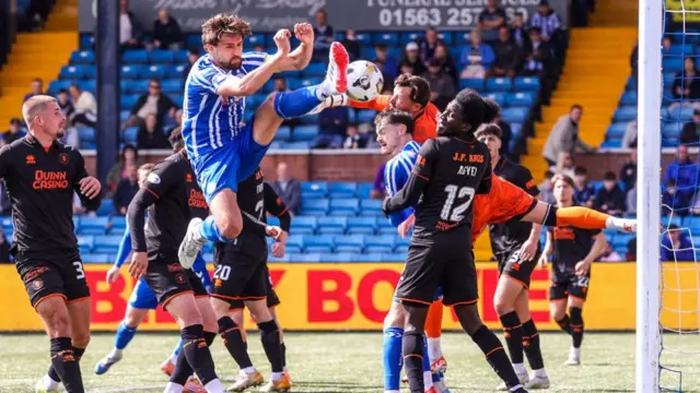 Robbie Deas scores for Kilmarnock against Dundee United