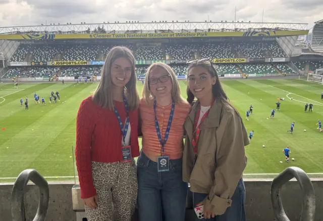 BBC Sport NI's Jana McCabe, Lauren McCann and Faith Harper