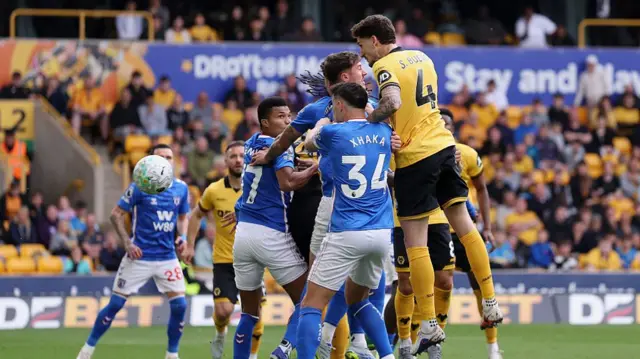 Santiago Bueno of Wolverhampton Wanderers scores his team's first goal