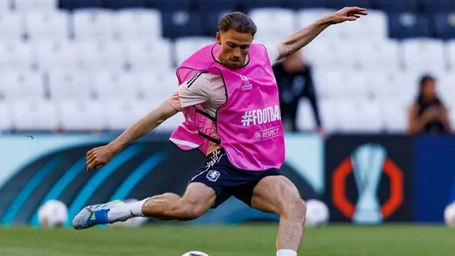 Matty Cash of Aston Villa FC during the training session one day ahead of the UEFA Europa League Final 2026 at Besiktas Park