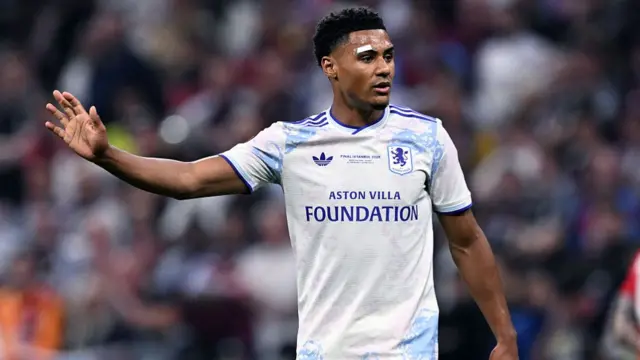 Ollie Watkins of Aston Villa gestures
