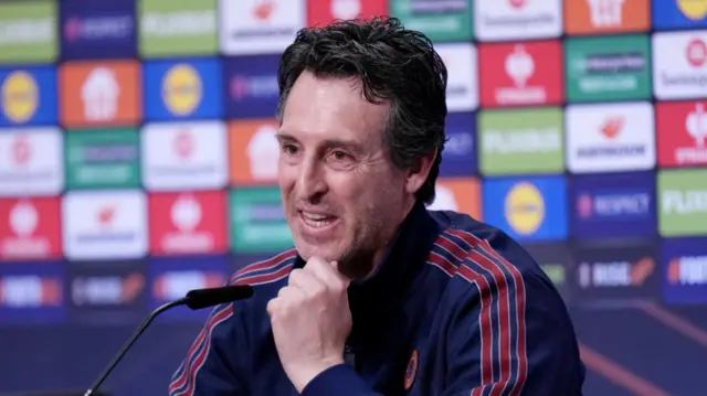 Unai Emery during Europa League press conference