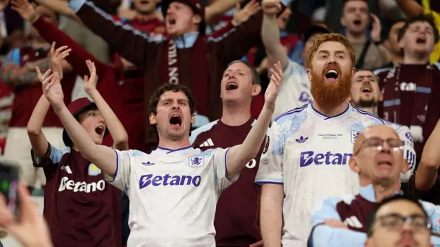 Fans of Aston Villa show their support prior to the UEFA Europa League Final 2026 match