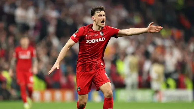 Maximilian Eggestein of Sport-Club Freiburg reacts during the UEFA Europa League Final