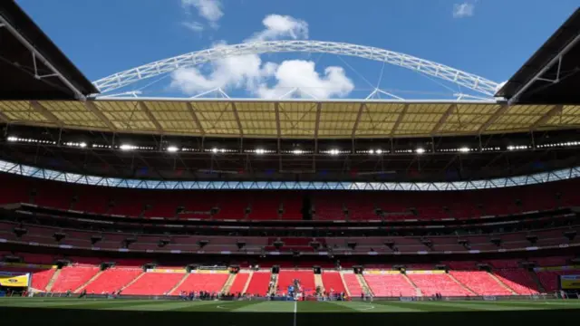 The inside of Wembley stadium