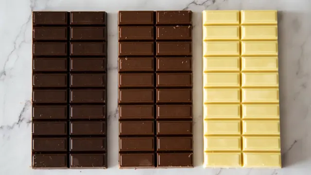 Heap of chocolate bars.