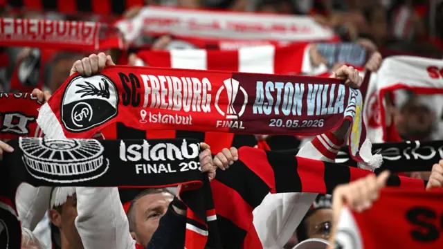 Fans of Freiburg during the UEFA Europa League Final