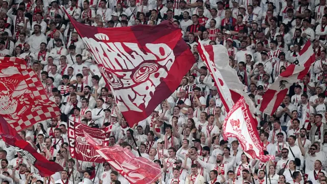 The fans of Sport-Club Freiburg show their support