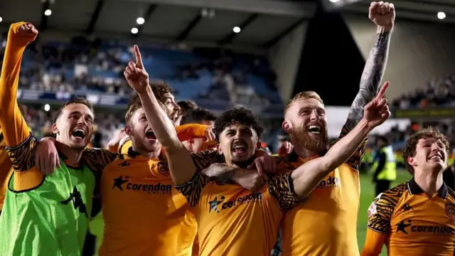 Hull City players celebrating