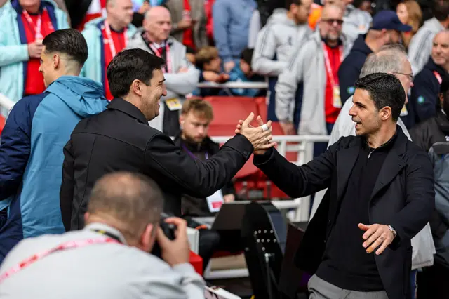 Mikel Arteta and Andoni Iraola