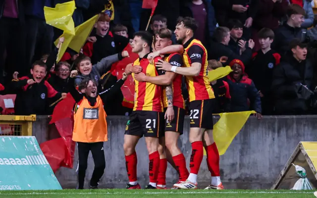 Partick Thistle's Aidan Fitzpatrick celebrates after scoring to make it 1-1