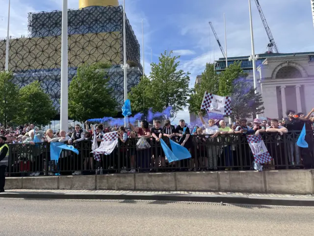 Fans lining Centenary Square