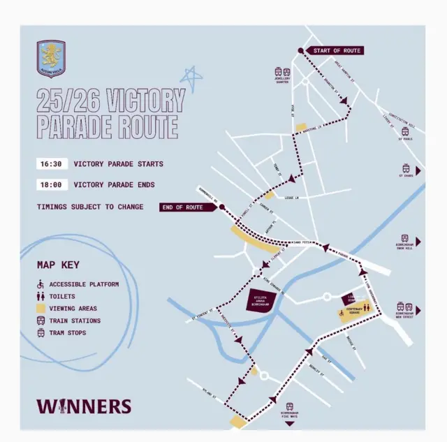 Victory parade map