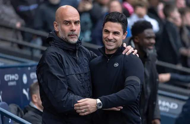 Mikel Arteta and Pep Guardiola