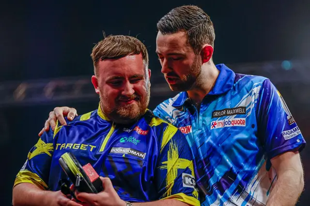 Luke Littler (left) with Luke Humphries