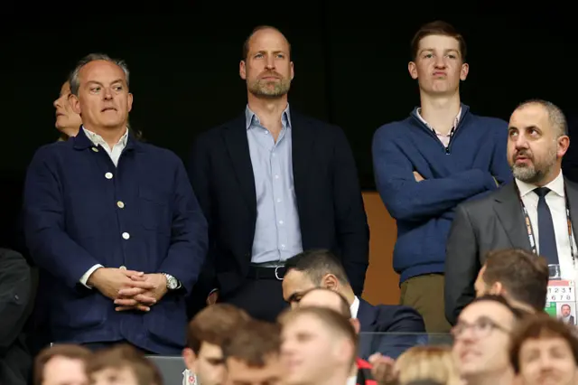 Prince William watches Aston Villa win the Europa League