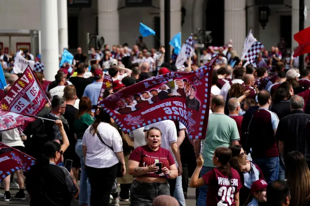 Fans gather
