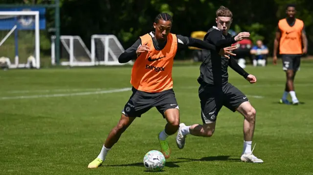 Cole Palmer and Joao Pedro in training