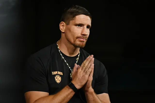 Rico Verhoeven with his hands in a praying position