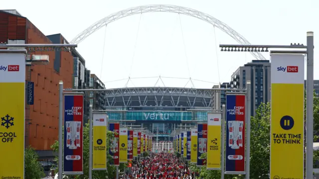 Olympic Way, Wembley, ahead of kick-off