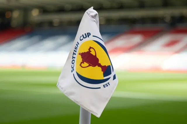 A Corner Flag during the Scottish Gas Men's Scottish Cup Final between Celtic and Dunfermline Athletic at Barclays Hampden, on May 23, 2026, in Glasgow, Scotland