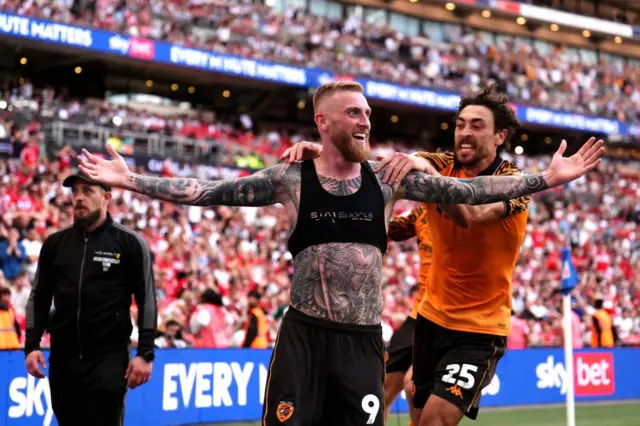 Hull City's Oliver McBurnie celebrates