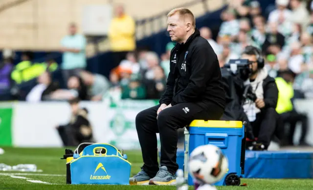 Dunfermline manager Neil Lennon during the Scottish Gas Men's Scottish Cup Final between Celtic and Dunfermline Athletic at Barclays Hampden, on May 23, 2026, in Glasgow,