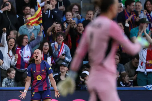 Pajor celebrates scoring her second goal