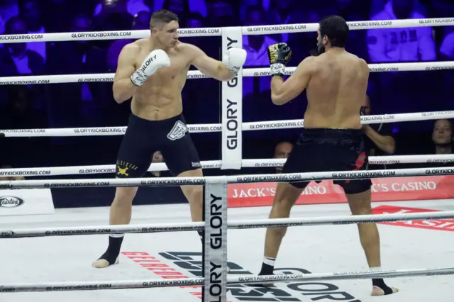 Rico Verhoeven in the ring with Jamal Ben Saddik